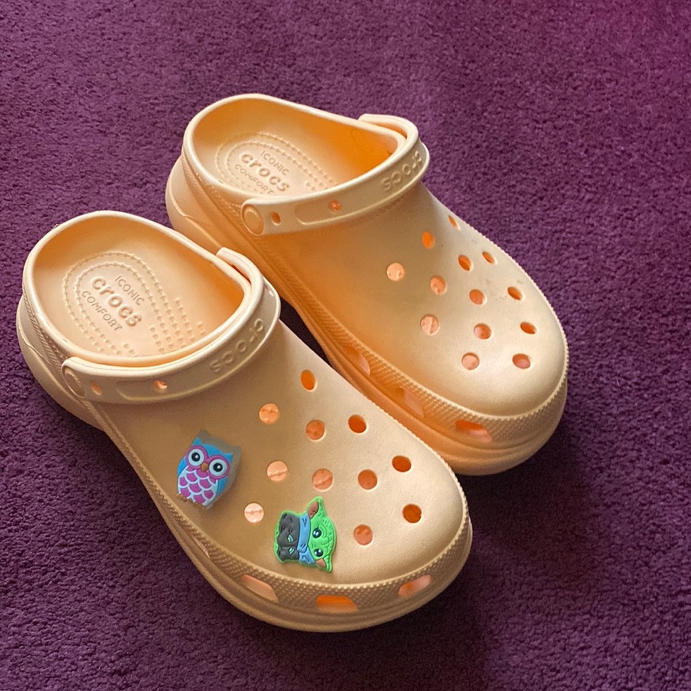 Platform Orange Crocs